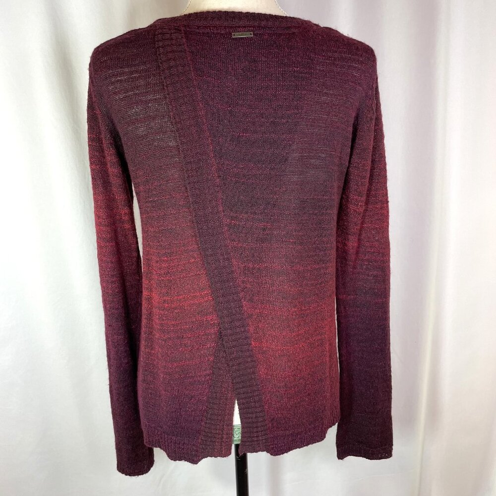 Prana Julien Sweater Ombre Red Size M Yoga Open Back Layering Lightweight - Picture 5 of 16